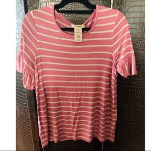Pink and white stripe top
